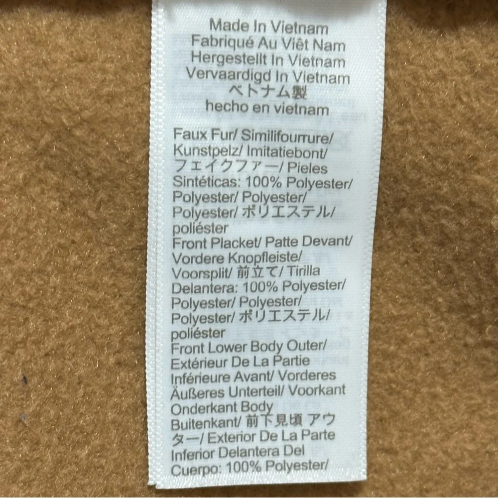 J Crew Factory Quilted Black and Tan Sherpa 1/4 Snap Neckline Pull Over Top - Picture 6 of 12